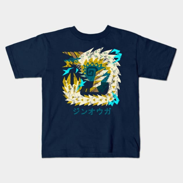 Monster Hunter World Iceborne Zinogre Kanji Kids T-Shirt by StebopDesigns